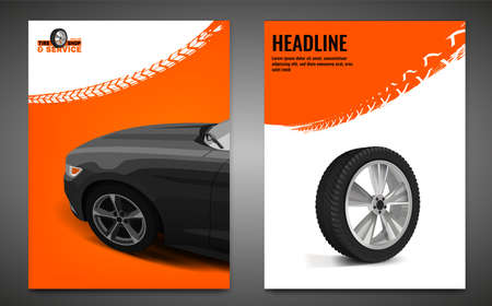 Grunge Tire Poster Setのイラスト素材