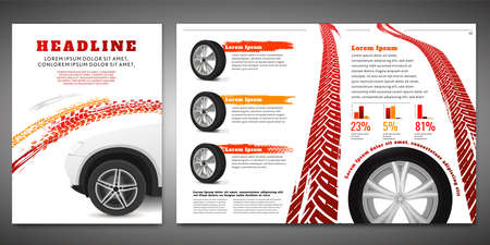 Tire brochure templateのイラスト素材