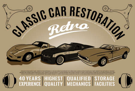 Retro Auto Tyre Posterのイラスト素材