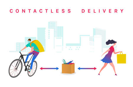 Contactless delivery imageのイラスト素材