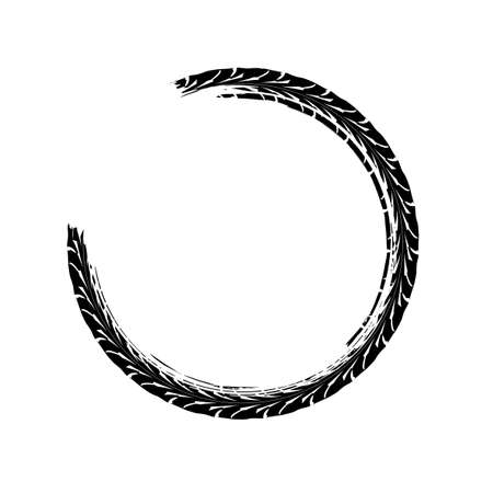 Tire track circle grunge frameのイラスト素材