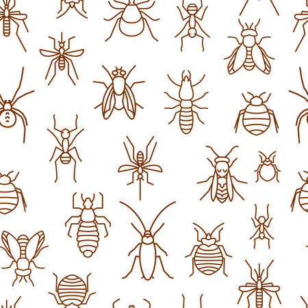 Insects seamless patternのイラスト素材