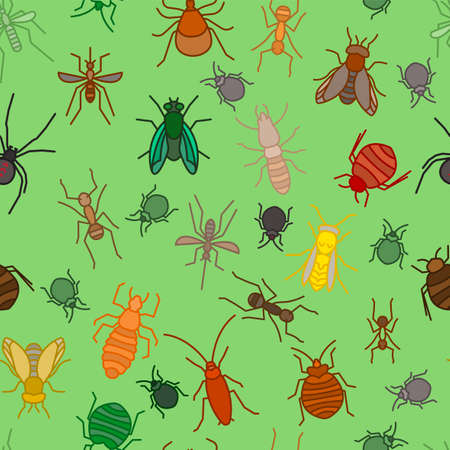 Insects seamless patternのイラスト素材