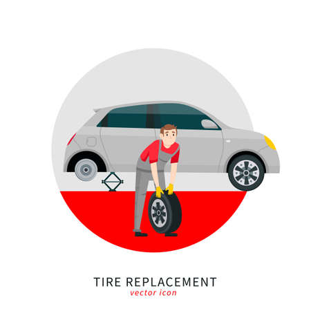 Tire replacement iconのイラスト素材