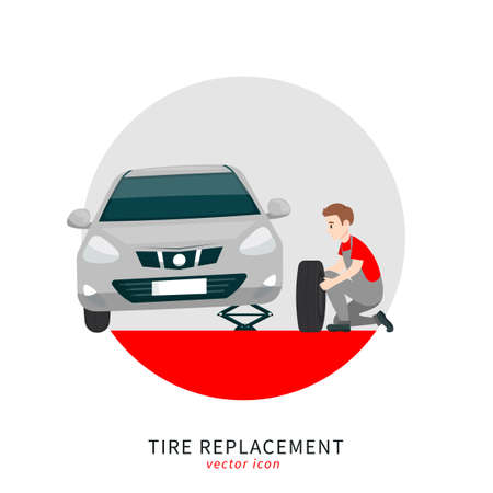 Tire replacement iconのイラスト素材