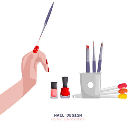 Hands and nail treatment imageのイラスト素材
