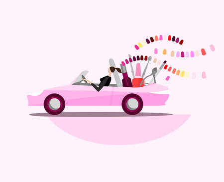 Mobile beauty salonのイラスト素材