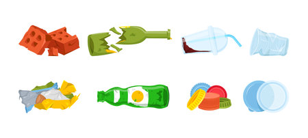 Garbage types setのイラスト素材