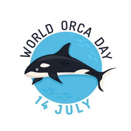 International world orca day in july. Save the whales conceptのイラスト素材