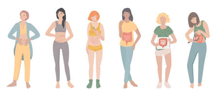 Why gut health matters. Your mood and digestion are important.のイラスト素材