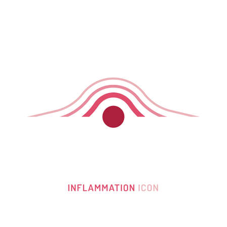 Inflammation, pain sign. Editable vector illustration in modern outline style isolated on a white background.のイラスト素材