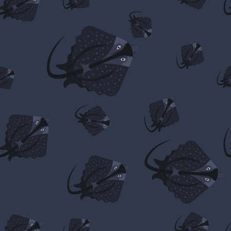 Marine life seamless pattern. Fish shoal. Underwater inhabitants.のイラスト素材