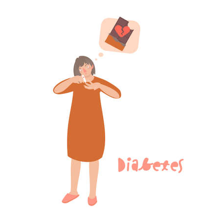 Diabetes icon. Blood sugar balance character. Graphic designのイラスト素材