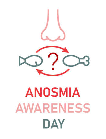 Smell loss vertical poster. Anosmia. Long-term effects.のイラスト素材