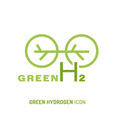 Green hydrogen production sign. Editable vector illustrationのイラスト素材