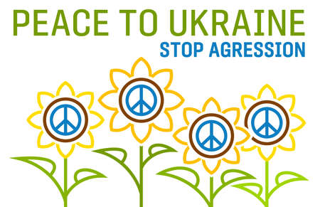 Peace to Ukraine. No war poster Editable vector illustrationのイラスト素材
