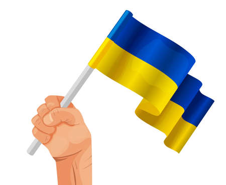 Ukrainian flag icon. Traditional striped banner sign. National flags collection.のイラスト素材