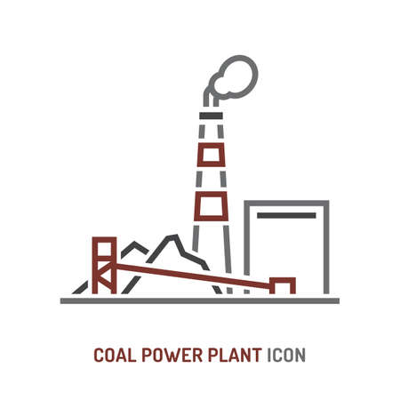 Coal power station icon. Editable vector illustrationのイラスト素材