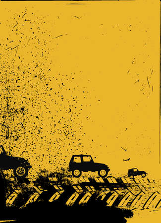 Offroad vertical poster. Editable vector illustration in grunge tyleのイラスト素材
