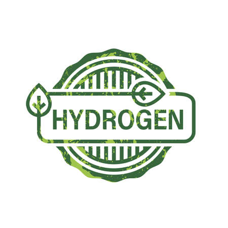 Green hydrogen stamp sign. Editable vector illustrationのイラスト素材