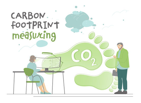 Reduce your carbon footprint. Landscape vector illustration.のイラスト素材