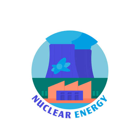 Nuclear power station icon. Editable vector illustrationのイラスト素材