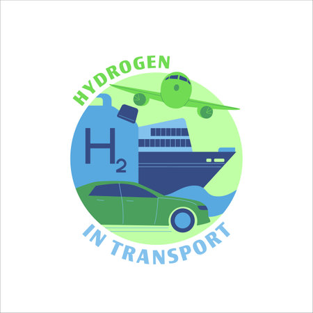 Hydrogen in transport icon. Editable vector illustrationのイラスト素材
