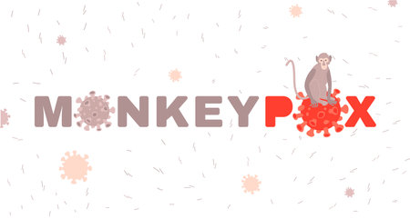 Monkeypox virus background. Landscape poster, informative medical banner.のイラスト素材