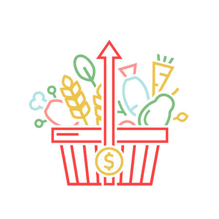 Food crisis, inflation, hunger, global humanitarian catastrophe. Vector illustrationのイラスト素材