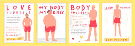 We are perfect. Diverse people posters. Vector illustrationのイラスト素材