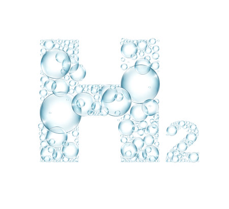 H2 symbol made from bubbles. Vector illustration