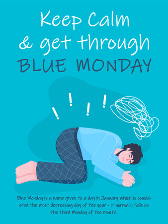 Blue Monday. The most depressing, saddest day of the year.のイラスト素材