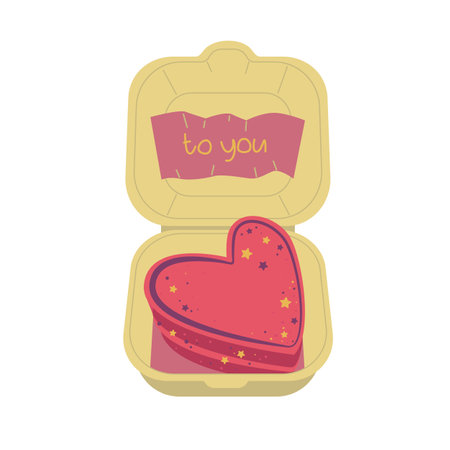 Korean Bento mini box cake. Editable vector illustrationのイラスト素材