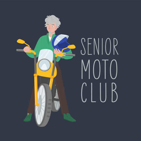 Senior moto club poster. Editable vector illustrationのイラスト素材