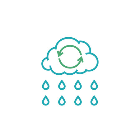 Rainwater harvesting sign, pictogram, icon. Vector illustrationのイラスト素材