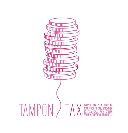 Tampon, period tax poster. Editable vector illustration.のイラスト素材