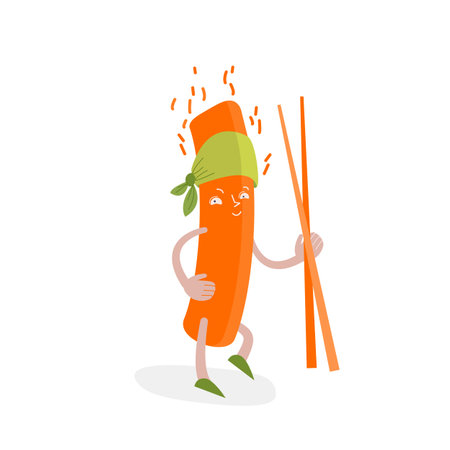 Tteokbokki. Popular Korean traditional food. Vector illustrationのイラスト素材