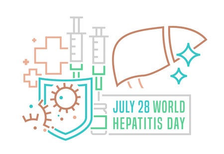 World hepatitis day. Editable vector illustration. Horizontal posterのイラスト素材