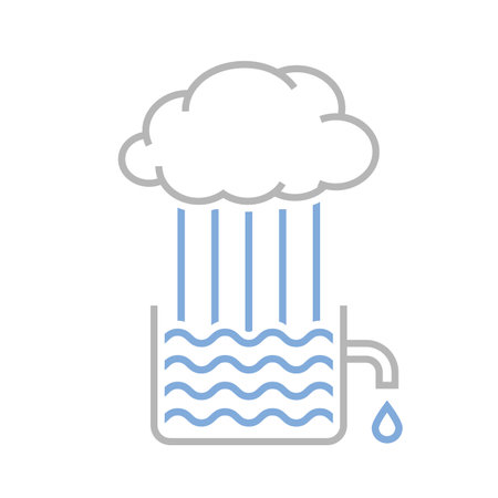 Rainwater harvesting icon. Drought tolerant logo idea.のイラスト素材