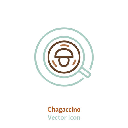 Chaggaccino icon, pictogram, sign in outline style.のイラスト素材