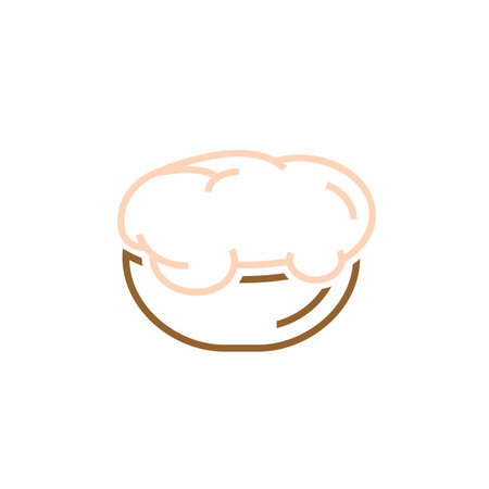 Yeast dough in a bowl. Editable vector illustrationのイラスト素材