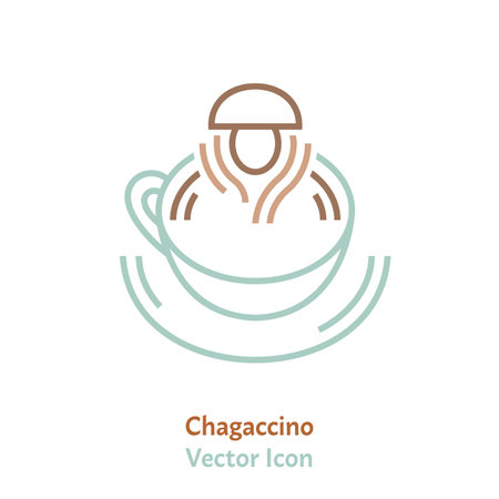 Chaggaccino icon, pictogram, sign in outline style.のイラスト素材