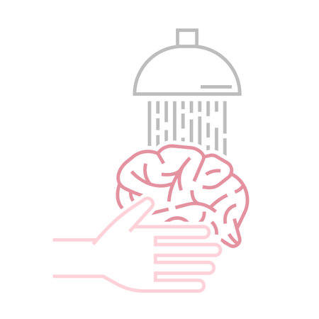 Brain washing icon, pictogram. Editable vector illustrationのイラスト素材