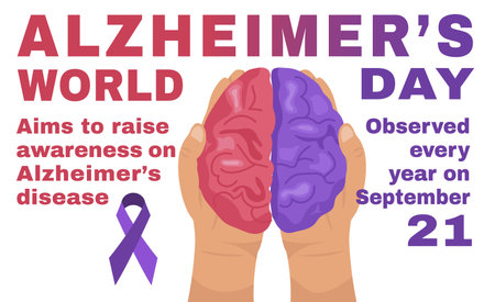 World alzheimers day. September 21. Editable vector illustrationのイラスト素材