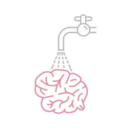 Brain washing icon, pictogram. Editable vector illustrationのイラスト素材