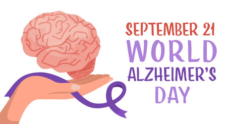 World alzheimers day. September 21. Editable vector illustrationのイラスト素材