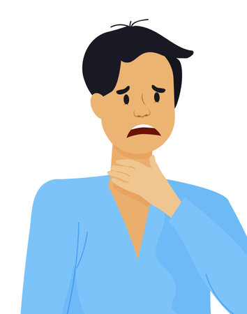 Dysphagia icon. Aphagia pictogram. Difficulty in swallowing symbol.のイラスト素材