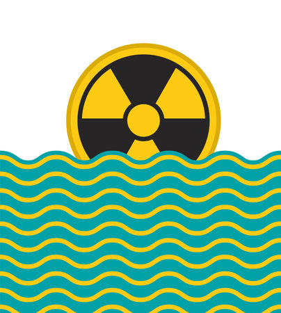 Radioactive water banner. Save the ocean conceptのイラスト素材
