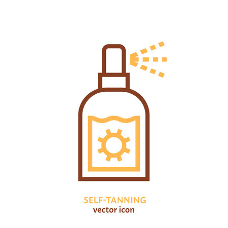 Self-tanning symbol, logo element. Home beauty treatment ideaのイラスト素材