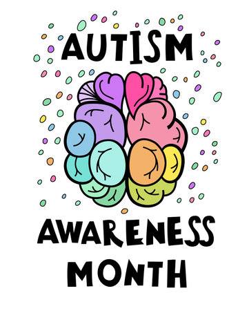 Autistic spectrum disorder, neurodiversity vertical poster. Vector illustrationのイラスト素材
